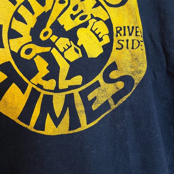 90's Hard Times Cafe MPLS MN T-shirt Black * Yellow EUC Adult S Retro Punk - Picture 3 of 6